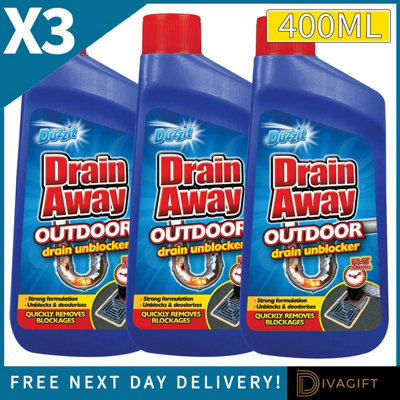 SuperGift.com 3X Duzzit Blue Outdoor Drain Cleaner Liquid 500Ml from B&Q