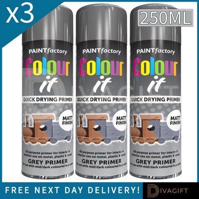 SuperGift.com 3 X Colour It Grey Primer  Paint 250Ml from B&Q