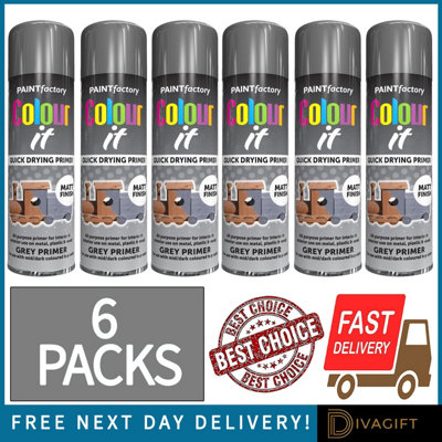 SuperGift.com 6 X Colour It Grey Primer Paint 250Ml from B&Q