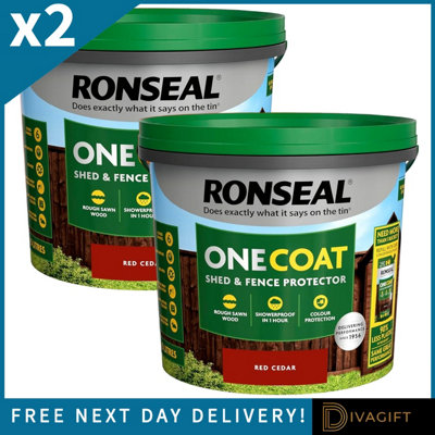 SuperGift.com 2 X Ronseal One Coat Shed & Fence Protector Red Cedar 5L from B&Q