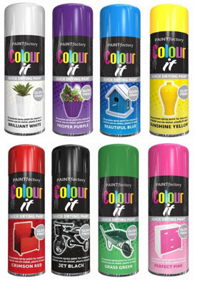 SuperGift.com 8 Cans Colour It Gloss  Paint 250Ml from B&Q