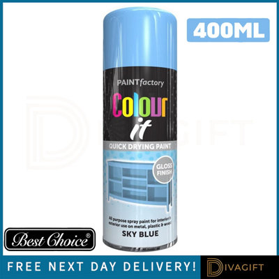 SuperGift.com Colour It Sky Blue Gloss  Paint 400Ml from B&Q