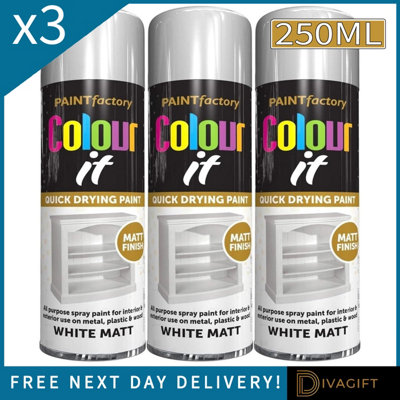 SuperGift.com 3 X Colour It White Matt  Paint 250Ml from B&Q