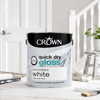 SuperGift.com Crown Quick Dry Gloss Pure Brilliant White Tin 2.5L from B&Q