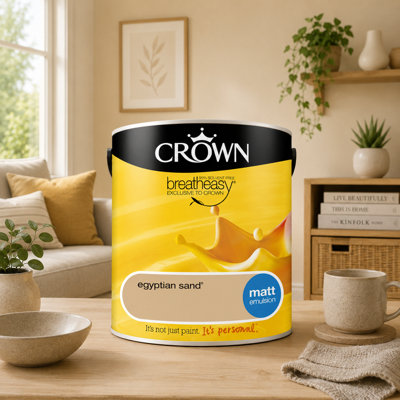 SuperGift.com Crown Matt Emulsion Egyptian Sand Tin 2.5L from B&Q