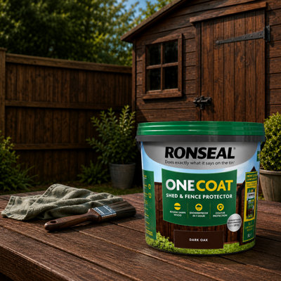 SuperGift.com Ronseal One Coat Shed And Fence Protector Dark Oak 5L from B&Q
