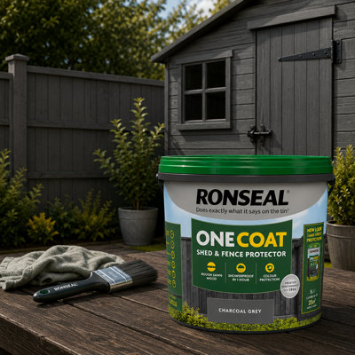 SuperGift.com Ronseal One Coat Shed And Fence Protector Charcoal Grey 5L from B&Q