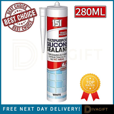 SuperGift.com 151 Multi-Purpose White Silicone Sealant from B&Q