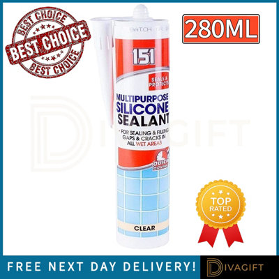 SuperGift.com 151 Multi-Purpose Clear Silicone Sealant 280Ml from B&Q