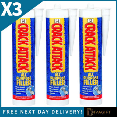 SuperGift.com 3 X 151 Crack Attack Cartridge All Purpose Filler White from B&Q