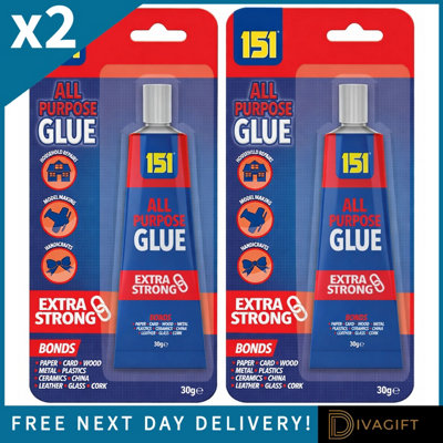 SuperGift.com 2 X 151 Multi-Purpose All Purpose Glue Adhesive Tubes 30G For CraftsDiySchool & Household Repairs from B&Q