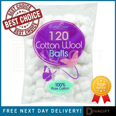 SuperGift.com 5 X Cotton Tree 120 Cotton Wool Balls from B&Q