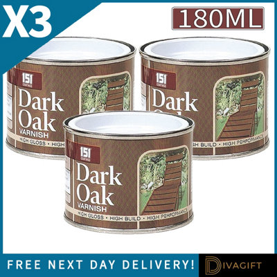 SuperGift.com 3 X 151 Dark Oak Varnish Tin 180Ml from B&Q