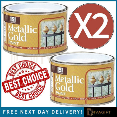 SuperGift.com 2 X 151 Metallic Gold Varnish Tin 180Ml from B&Q