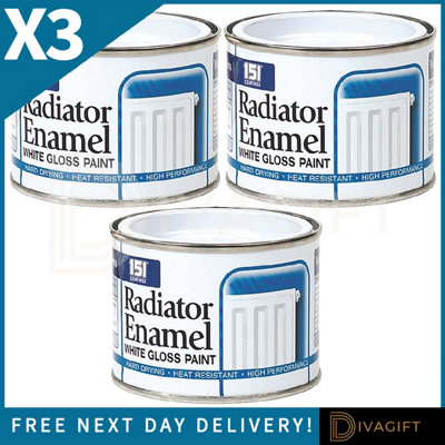 SuperGift.com 3 X 151 Radiator Enamel White Gloss Varnish Tin 180Ml from B&Q