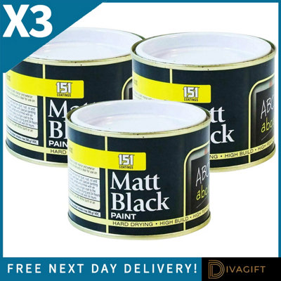 SuperGift.com 3 X 151 Matt Black Varnish Tin 180Ml from B&Q