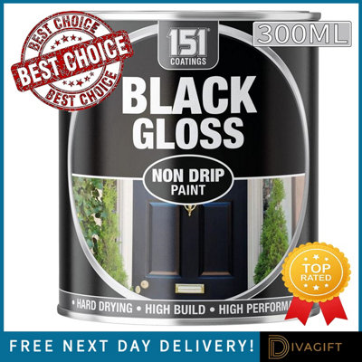 SuperGift.com 3 X 151 Black Gloss Non-Drip Varnish Paint 300Ml
