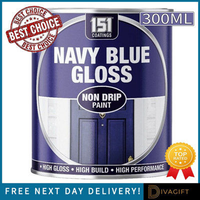 SuperGift.com 3 X 151 Navy Blue Gloss Non-Drip Varnish Paint 300Ml from B&Q