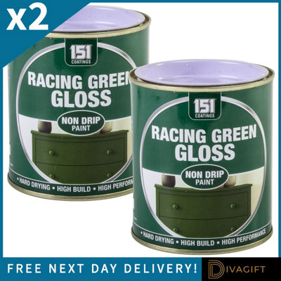 SuperGift.com 2 X 151 Racing Green Gloss Non-Drip Varnish Paint 300Ml from B&Q