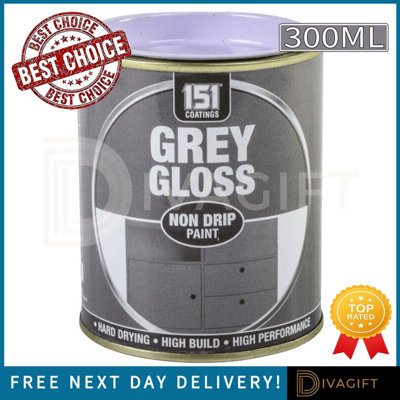 SuperGift.com 151 Grey Gloss Non-Drip Varnish Paint 300Ml