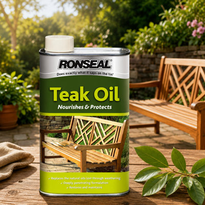 SuperGift.com Ronseal Teak Oil For Hardwood Garden Furniture And Exterior Wood Natural Finish 1L from B&Q