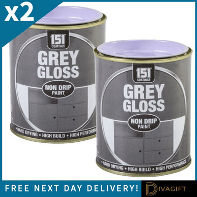 SuperGift.com 2 X 151 Grey Gloss Non-Drip Varnish Paint 300Ml