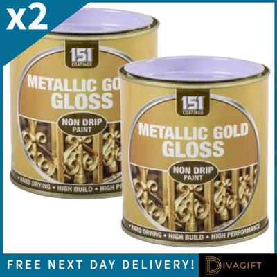 SuperGift.com 2 X 151 Metallic Gold Paint Varnish 300Ml