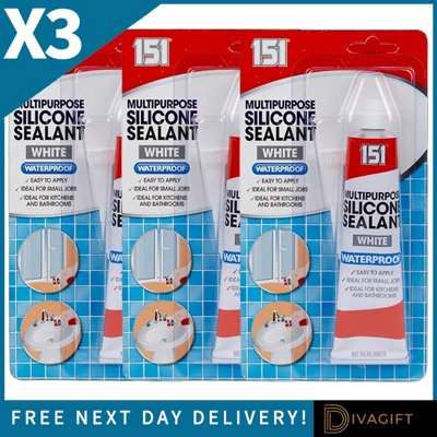 SuperGift.com 3 X 151 Multipurpose Silicone Sealant 70G White from B&Q