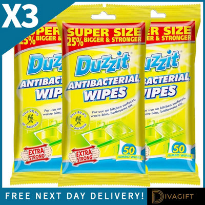 SuperGift.com 3 X Duzzit Antibacterial Wipes 50 Pack from B&Q