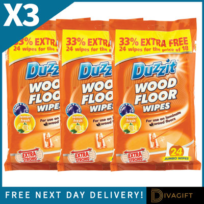 SuperGift.com 3 X Duzzit Wood Floor Wipes 24 Pack from B&Q