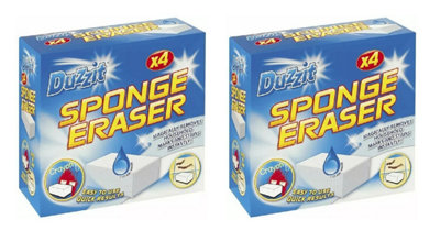 SuperGift.com 2 X Duzzit Magic Sponge Eraser Cleaning Pads 4 Pack For WallsKitchenBathroom & Household Surface Cleaning from B&Q
