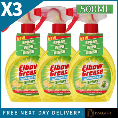 SuperGift.com 3 X Elbow Grease Washing Up Liquid Spray 500Ml from B&Q