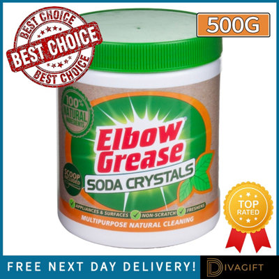 SuperGift.com Elbow Grease Soda Crystals Multi-Purpose Cleaning Powder For GreaseGrimeLaundrySinksDrainsKitchens & Bathrooms 500G from B&Q