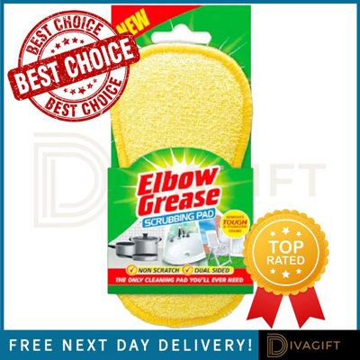 SuperGift.com 4 X Elbow Grease Heavy Duty Scrubbing Cleaning Pads For KitchenBathroomPotsPans & Household Surface Cleaning from B&Q