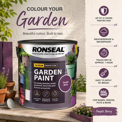SuperGift.com Ronseal Garden Paint Purple Berry 2.5Lt from B&Q