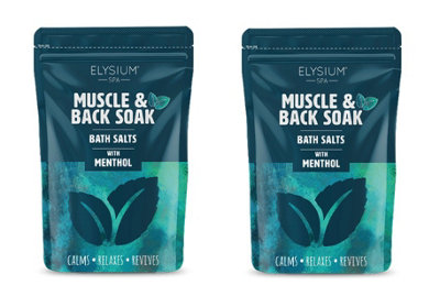 SuperGift.com 2 X Elysium Spa Muscle & Back Soak Bath Salts With Menthol 450G from B&Q