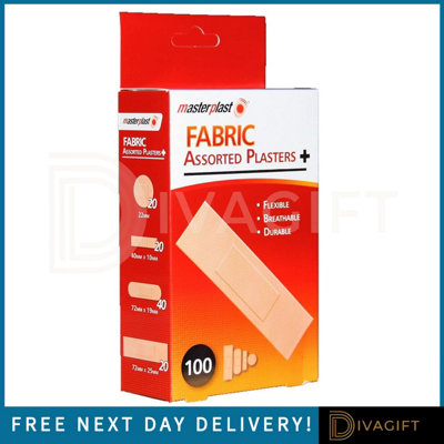 SuperGift.com 2 X Masterplast Assorted Fabric Plasters 100 Pack from B&Q