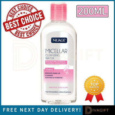 SuperGift.com 6 X Nuage Micellar Water 200Ml Gentle Facial Cleanser & Makeup Remover For Daily SkincareFresh & Clean Skin from B&Q