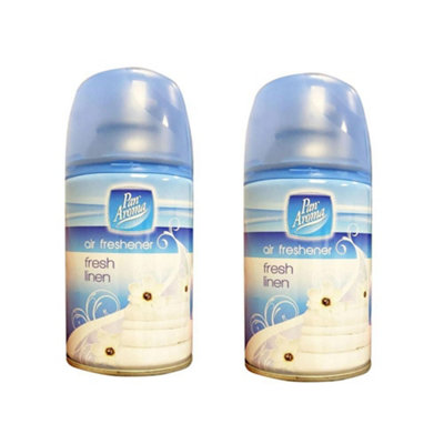SuperGift.com 2 X Pan Aroma Fresh Linen Air Freshener Refill Spray 250Ml Fresh Laundry Room Freshener For HomeOffice & Everyday Odour Control from B&Q