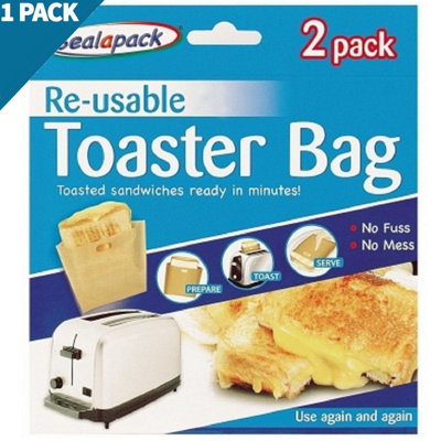 SuperGift.com Sealapack Re-Usable Toaster Bags Non-Stick Toasting Bags For SandwichesSnacksPastries & Mess-Free Toaster Cooking from B&Q