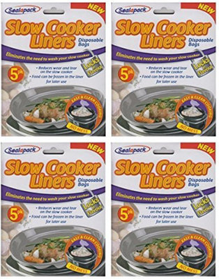 B&Q -  4 X Slow Cooker Bags 5 Pack Disposable Slow Cooker Liners For Easy CleanupMeal Preparation & Mess-Free Cooking