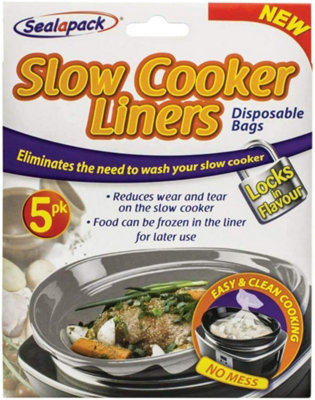 B&Q -  Slow Cooker Bags 5 Pack Disposable Slow Cooker Liners For Easy CleanupMeal Preparation & Mess-Free Cooking