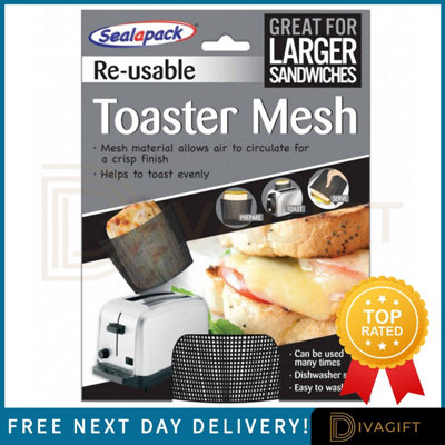 SuperGift.com 2 X Toastamesh Bags Reusable Toaster Bags For SandwichesSnacksPastries & Mess-Free Toasting from B&Q