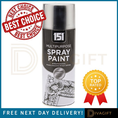 SuperGift.com 2 X 151 Multipurpose Chrome Gloss  Paint 400Ml Chrome Effect  Paint For DiyRestorationDecorative Projects & Surfac from B&Q