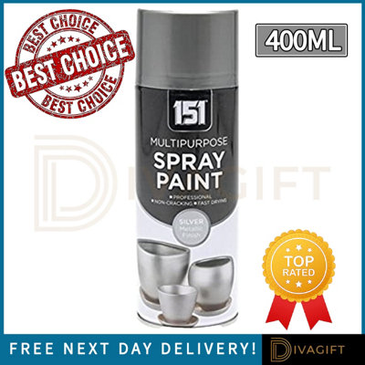 SuperGift.com 3 X 151 Metallic Silver  Paint 400Ml Multi-Surface Paint For DiyRestorationDecorative Projects & Metallic Surface from B&Q