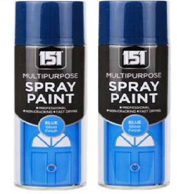 SuperGift.com 2 X 151 Blue Gloss  Paint 400Ml Multi-Surface  Paint For DiyRestorationDecorative Projects & Surface Finishing from B&Q