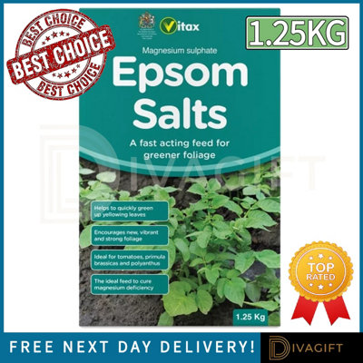 SuperGift.com Vitax Magnesium Sulphate Epsom Salts 1.25Kg Plant Nutrient Supplement For FlowersVegetablesFruit PlantsShrubs & Garden Plant from B&Q