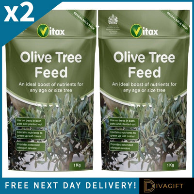 B&Q -  2 X Vitax Olive Tree Feed 900G Plant Food For Olive TreesMediterranean PlantsHealthy GrowthStrong Roots & Seasonal Plant Car