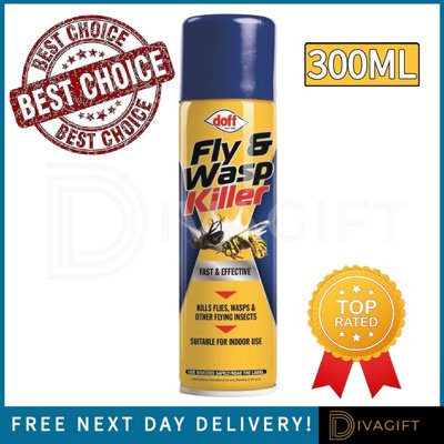 SuperGift.com Doff Fly & Wasp Killer Spray 300Ml Ready-To-Use Flying Insect Control  For FliesWaspsHomeGarage & Household Pest Mana from B&Q