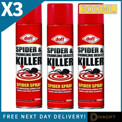 SuperGift.com 3 X Doff Spider & Crawling Insect Killer Spray 300Ml Ready-To-Use Pest Control  For SpidersCrawling InsectsHomeGarage from B&Q